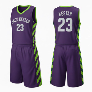 Uniforme de basket-ball personnalisable respirant grande taille Sublimation Impression professionnelle Écologique 100% polyester Étiquettes personnalisées - Product Image 1