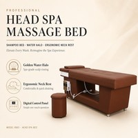 Lit de spa capillaire moderne 9903, lit de lavage électrique avec pulvérisateur d'eau, repose-nuque ergonomique, équipement de salon et spa pour lavage de cheveux et massage