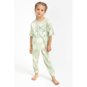Set pigiama ragazze Rolypoly gatti Aqua Green
