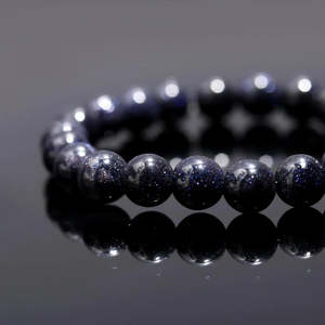Blue Sunstone Galaxy 100% Round Beaded <b>Bracelet</b> 7 Inches <b>Ball</b> Shape Smooth and Elegant - Product Image 5