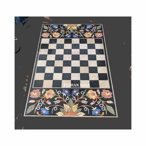 Fabricant et plus grand exportateur indien de dessus de table d'échecs en marbre incrusté poli à la main pour la décoration de la maison et du restaurant - Product Image 1