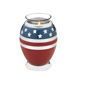 Urna Conmemorativa con Bandera Americana, Urna de Cremación de Latón de Alta Calidad Estilo Americano para Cenizas Humanas - Product Image 2