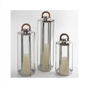 Best Selling Design Copper Coating Metal and Glass <b>Candle</b> <b>Lantern</b> Hotel Romantic Metal Frame Metal <b>Candle</b> <b>Lantern</b> Wedding - Product Image 5