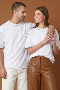 T-shirt surdimensionné personnalisé pour homme, en tissu tricoté sérigraphié, style streetwear, manches courtes, épaules tombantes, poids lourd. - Product Image 3