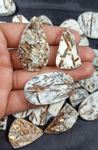 Astrophyllite naturelle druzy cabochon blanc coussin fantaisie diamant poli pierre précieuse en vrac pour la fabrication de bijoux - Product Image 2