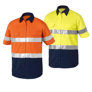 Camisas de Seguridad de Alta Visibilidad para Hombre, 100% Algodón, Ropa de Trabajo Reflectante, Camisa de Seguridad Reflectante Larga - Product Image 2