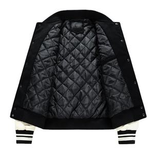 Veste universitaire en laine de haute qualité, style décontracté très vendu avec logo brodé plat personnalisé, manches en cuir chaudes, 2026 - Product Image 6