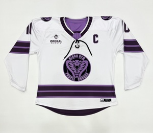 Maillot de hockey sur glace unisexe en polyester de haute qualité, personnalisable, réversible, impression par sublimation, OEM, conception gratuite, haute qualité - Product Image 5
