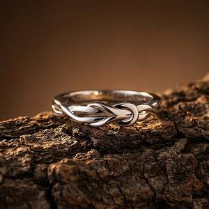 Jeulia Hercules Knot Twist <b>Plain</b> Wedding Band-Fine <b>Ring</b> for Men - Product Image 5
