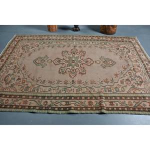 Traditional Beige Brown Vintage Turkish <b>Rug</b> 5.6x8.7ft Classic Rectangle Pattern for Bedroom Living Room Hallway-<b>Bedside</b> <b>Rug</b> - Product Image 3