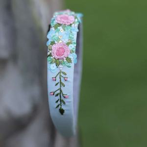 Custom made Handcrafted Linen <b>Hair</b> <b>Clips</b> with Floral Embroidery. Ideal <b>for</b> <b>weddings</b> parties photoshoots or everyday styling - Product Image 5