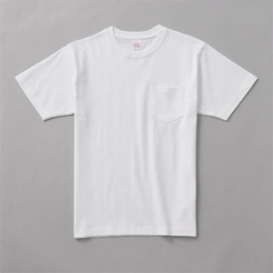เสื้อยืดคอกลมแขนสั้นผ้าฝ้าย 100% สำหรับผู้ชาย มีกระเป๋าเสื้อ ผ้าถักเนื้อหนา รับสกรีนโลโก้ สวมใส่สบายๆ - Product Image 2