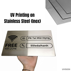 Letrero de Acero Inoxidable con Impresión UV Personalizada |   Código QR, Número de Habitación y Placa con Número de Casa - Product Image 5