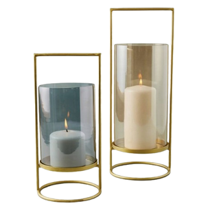 New Look Metal Glass Hurricanes <b>Candle</b> <b>Holder</b> With Silver Finishing <b>Candle</b> <b>Stick</b> <b>Holder</b> Home Villa - Product Image 4