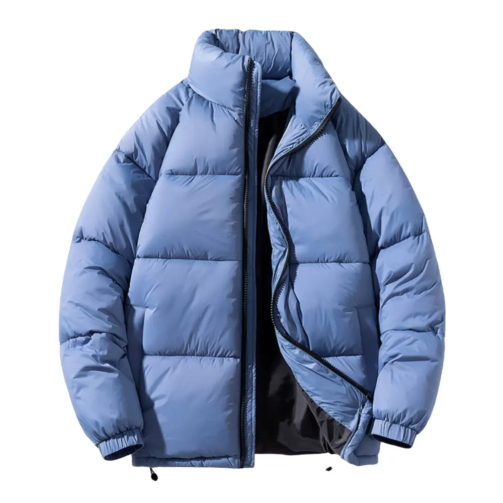 Heren Puffer Jas Warm Verdikte Katoen Effen Kleur Winterjas Voor Modieuze Mannen Stijlvolle Kleding Voor Koud Weer