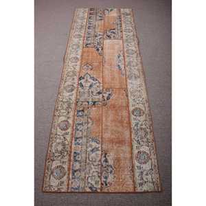 Alfombra Vintage de 2,9x8,1 pies, Alfombra Turca, Alfombra Marrón Sólida - Product Image 1