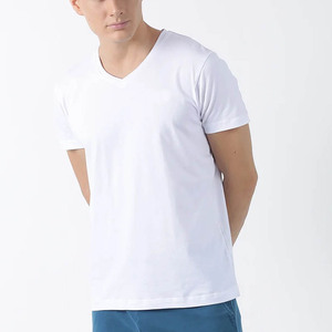 Camisetas Deportivas al Por Mayor con Cuello en V, de Primera Calidad, de Algodón/Fibra de Bambú, Transpirables y Ecológicas para Verano - Product Image 4