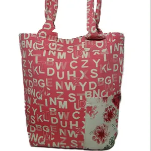 Высококачественная Самая продаваемая дизайнерская сумка женская холщовая пляжная сумка с узором алфавита от оптового поставщика