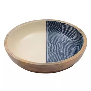 Tazón de Madera con Adhesivo Esmaltado, Forma Redonda, para Servir Sopa, Ensalada, Decoración de Mesa de Restaurante - Product Image 3