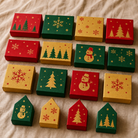 Boîte cadeau de Noël personnalisée avec logo, chocolats, bonbons, emballage en papier pliable, vente en gros