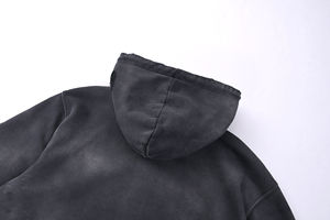 Servicio OEM/ODM, Conjunto de Sudadera con Capucha para Hombre, 50% Algodón, 50% Poliéster, Manga Larga, Estampada, Talla Grande, Sudadera con Capucha al por Mayor, Negra - Product Image 6