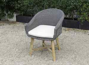 Juego de comedor moderno de mimbre PE de 6 piezas, mesa de madera elegante para jardín al aire libre, patio o cocina para uso doméstico o hotelero - Product Image 4