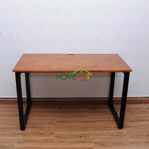 Table à manger BNVCN78007-1m2x60cm avec pieds en fer de 25x50mm, bois de caoutchouc de haute qualité, finition chêne clair - Product Image 3