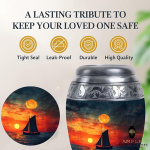 Urna de cremación de aluminio hecha a mano, urnas de cremación Premium, revestimiento Meena, diseño a prueba de fugas - Product Image 3