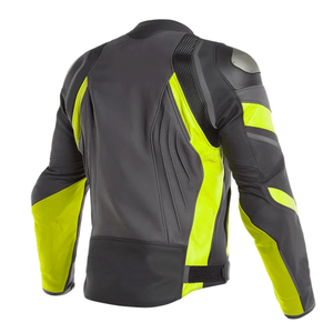 Custom Top Selling Racing CE Protective Grey Yellow Black Motorbike Jacket Genuine Cowhide Leather Motorcycle Jacket For Men - Product Image 2