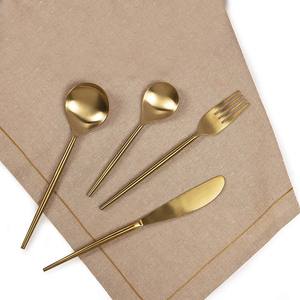 Nouvel ensemble de couverts en acier inoxydable argenté avec manche moderne en or royal torsadé, ensemble de couverts pour restaurant, mariage, maison - Product Image 5