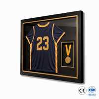 Vitrine murale en chêne massif pour maillot de sport avec emplacement pour médaille, cadre en acrylique pour objets sportifs