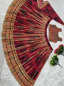 Faux Georgette Heavy Digital Print and Sequence Embroidery Work Lehenga and Choli Four Side Lace Border Dupatta Full Stitch - Product Image 2