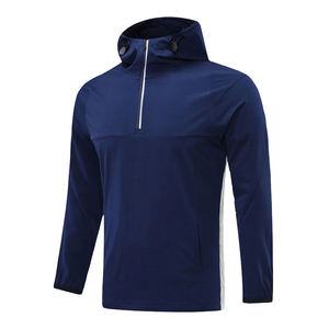 Sudaderas deportivas de diseño de moda para hombre con media cremallera, sudaderas transpirables para gimnasio con LOGOTIPO personalizado, Sudadera con capucha activa para hombre al aire libre - Product Image 4