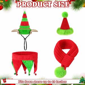 Tenues de Noël pour Porche : Vêtements de Canard Père Noël, Chapeau et Écharpe de Noël pour Canard en Ciment, Jardin, Fête de Noël, Patio, Extérieur - Product Image 2