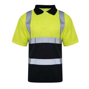 Flex Fit Enterprises Hi Vis Reflective <b>Long</b> <b>Sleeve</b> Polo Shirt Unisex Safety Workwear Polyester Green Silver Stripes Needle - Product Image 5