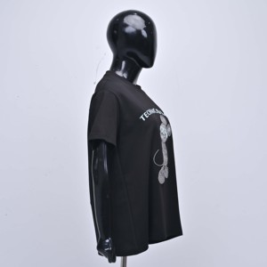 Premium Quality Wholesale Custom <b>Sequin</b> Embroidery <b>T</b>-<b>Shirt</b> Unisex Casual Short Sleeve Crew Neck Jersey 100% - Product Image 3