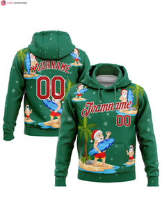 Cosido azul hielo rojo-blanco divertido Navidad 3D deportes pulóver Sudadera con capucha Premium alta calidad invierno estilo Casual con capucha - Product Image 5