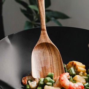 Cuillères en bois d'acacia de haute qualité, lot de 8, pour la cuisine, ensemble de cuillères en bois de style campagnard pour la cuisine, fabriqué au Vietnam - Product Image 4