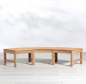 Taille personnalisée banc extérieur moderne en teck couleur naturelle pour la maison jardin patio banc parc meubles de jardin - Product Image 4