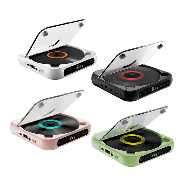 Transparent cd Player with Speakers with High-definition Sound Quality Can Headphone Jack