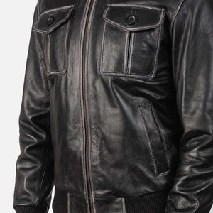 Veste en cuir OEM pour hommes 2025, vêtements d'extérieur en cuir véritable de qualité supérieure, style motard classique, streetwear tendance, veste en gros pour hommes - Product Image 6