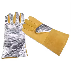 Guantes de soldadura de cuero con resistencia al calor transpirables y antideslizantes para soldadura de arco MIG resistente - Product Image 1