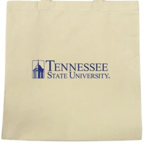 TSU Tennessee State University Bolsa de compras de algodón Negro con logotipo impreso para el campus y eventos Artículo promocional - Product Image 4