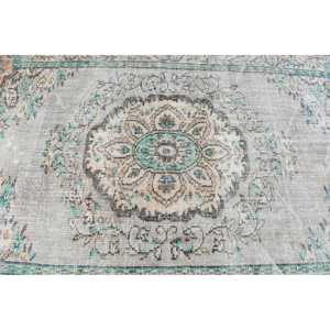 Alfombra Turca Vintage de 5.1x8 pies, Alfombra Grande, Alfombra de Lana Marroquí Azul Grisácea - Product Image 5