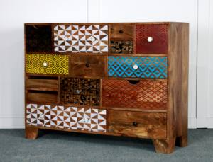 Assorted Luxury Solid Mango Wood <b>Sideboard</b> Multi-Functional Handmade & Handpainted Oak Style Furniture for Living Dining <b>Kitchen</b> - Product Image 5