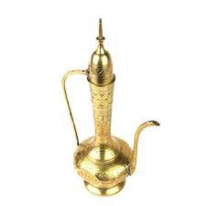 Aftaba Dallah en laiton fabriqué à la main Nouvel article en vente avec des accents dorés - Product Image 1