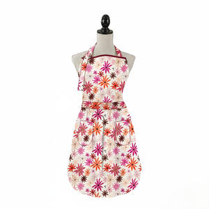 Tablier de cuisine en coton à feuilles 60x80 cm Tablier de cuisine à couverture complète Sangle de cou réglable et poche avant - Product Image 2