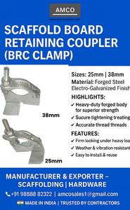 Abrazadera BRC Forjada para Andamios, Acoplador de Retención para Tablas de Andamio de 25 mm y 28 mm, Electrogalvanizado - Product Image 3