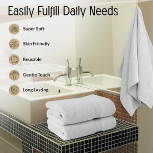 Ensemble de serviettes de bain en microfibre 100% coton doux de haute qualité à séchage rapide super absorbant logo personnalisé de luxe imprimé pour les hôtels spa - Product Image 4