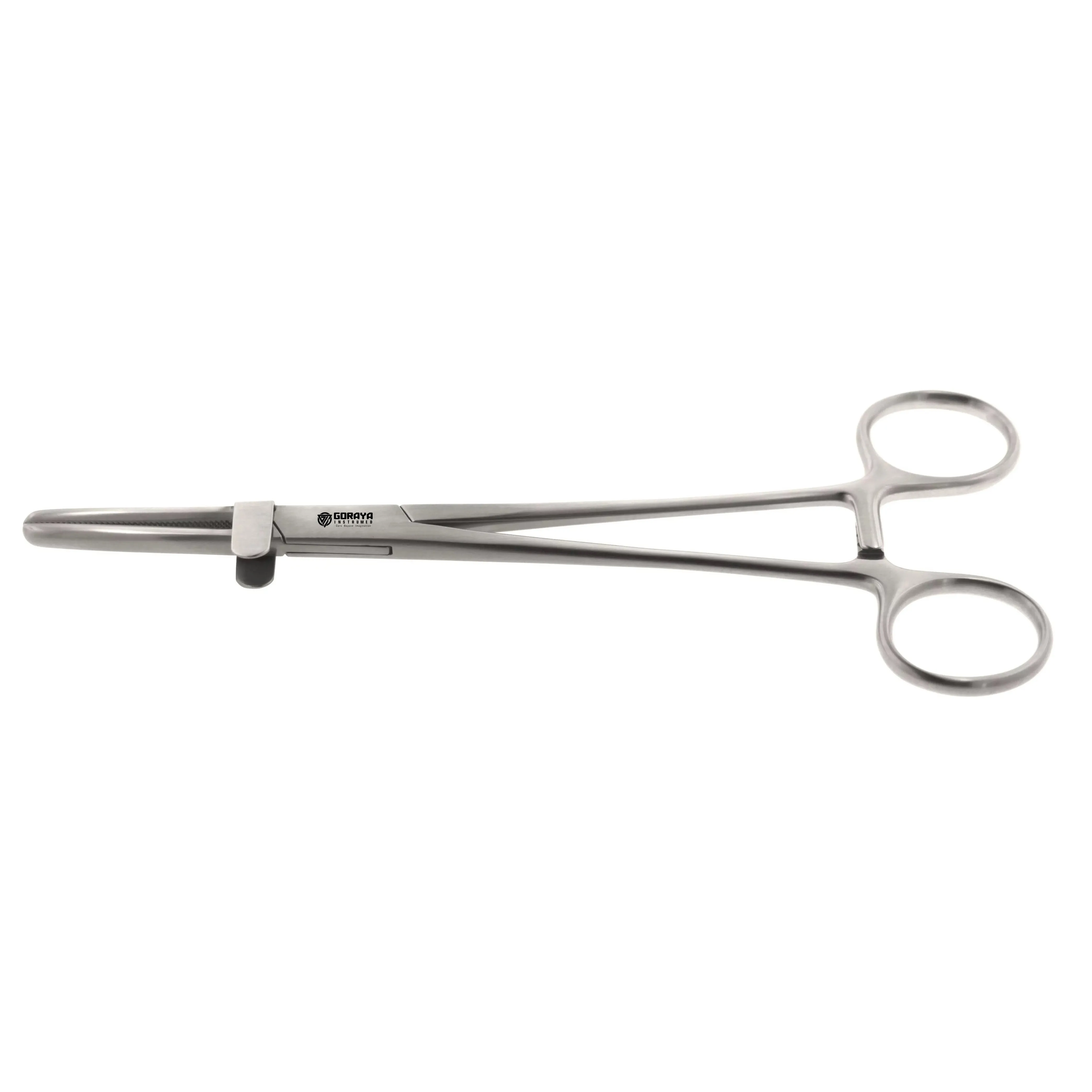 HOT SALE GORAYA GERMAN Vorse Tube Occluding Clamp - Straight Serrated jaws, Straight Shanks, Stainless Steel, 8'' (20cm)